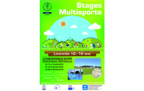 STAGES MULTISPORTS DU 11 AU 29 JUILLET 2016